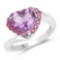 2.93 Carat Genuine Amethyst and Ruby .925 Sterling Silver Ring