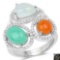 4.82 Carat Genuine Multi Stone .925 Sterling Silver Ring