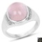 4.70 Carat Genuine Rose Quartz .925 Sterling Silver Ring