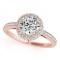 CERTIFIED 18K ROSE GOLD 1.46 CT G-H/VS-SI1 DIAMOND HALO ENGAGEMENT RING