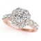CERTIFIED 18K ROSE GOLD 2.08 CT G-H/VS-SI1 DIAMOND HALO ENGAGEMENT RING