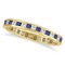 Princess-Cut Sapphire and Diamond Eternity Ring 14k Yellow Gold (1.26ct)
