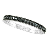 Black Diamond Stackable Ring Guard in 14K White Gold (0.312 ct)