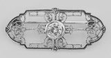 Art Deco Style Filigree CZ Pin / Brooch in fine Sterling Silver