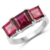 4.87 Carat Genuine Rhodolite .925 Sterling Silver Ring