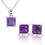 2 1/4 CARAT AMETHYSTS 925 STERLING SILVER