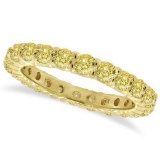 Fancy Yellow Diamond Eternity Ring Anniversary Band 14k Gold (1.07ct)