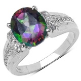 3.40 ct. t.w. Mystic Topaz and White Topaz Ring in Sterling Silver