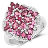 2.81 Carat Genuine Rhodolite .925 Sterling Silver Ring