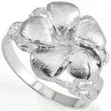 PLUMERIA RING WITH 0.925 STERLING SILVER