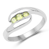 0.56 Carat Genuine Peridot .925 Sterling Silver Ring