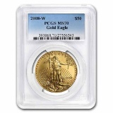 2008-W 1 oz Burnished Gold Eagle MS/SP-70 PCGS