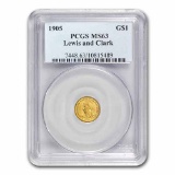 1905 Gold $1.00 Lewis & Clark MS-63 PCGS
