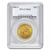 1886-S $10 Liberty Gold Eagle MS-62 PCGS