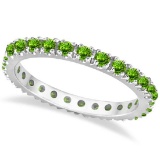 Peridot Eternity Stackable Ring Band 14K White Gold (0.75ct)