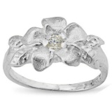 PLUMERIA RING WITH 0.925 STERLING SILVER PLATINUM OVER 0.925 STERLING SILVER RING