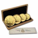 1989 Canada 4-Coin Gold Maple Leaf PF Set (10th Anniv, Box & COA)