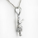 CLASSIC 13MM HULA GIRL PENDANT WITH 0.925 STERLING SILVER