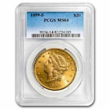 1899-S $20 Liberty Gold Double Eagle MS-64 PCGS