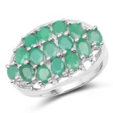 2.10 Carat Genuine Emerald .925 Sterling Silver Ring