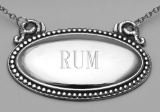 Rum Liquor Decanter Label / Tag - Oval beaded Border - Made in USA