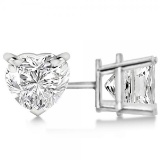 0.50ct Heart-Cut Diamond Stud Earrings 14kt White Gold (G-H, VS2-SI1)