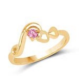 14K Yellow Gold Plated 0.10 Carat Genuine Ruby .925 Sterling Silver Ring