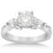 Three Stone Pear Cut Diamond Engagement Ring 14k White Gold (1.11ct)