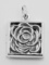 Sterling Silver Filigree Square Rose Locket