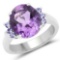 4.01 Carat Genuine Amethyst and Tanzanite .925 Sterling Silver Ring