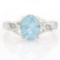 2 CARAT BABY SWISS BLUE TOPAZ & DIAMOND 925 STERLING SILVER RING