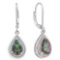 2 1/5 CARAT MYSTIC GEMSTONE & DIAMOND 925 STERLING SILVER EARRINGS