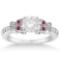 Butterfly Diamond and Ruby Engagement Ring 14k White Gold (0.60ct)