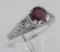 Natural Ruby Filigree Ring - Sterling Silver