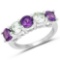 2.25 Carat Genuine Amethyst and Green Amethyst .925 Sterling Silver Ring