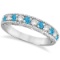 Blue Topaz and Diamond Band Filigree Ring Design 14k White Gold (0.60ct)