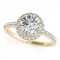 CERTIFIED 18K YELLOW GOLD 1.84 CT G-H/VS-SI1 DIAMOND HALO ENGAGEMENT RING