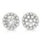 Round Diamond Earring Jackets for 9mm Studs 14K White Gold (0.75ct)