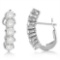 Five Stone Diamond Omega Earrings 14k White Gold (1.50ct)