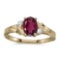 Certified 14k Yellow Gold Oval Rhodolite Garnet And Diamond Ring 0.91 CTW