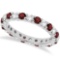 Eternity Diamond and Garnet Ring Band 14k White Gold (2.35ct)