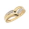 Certified 10K Yellow Gold Diamond Chevron Ring 0.03 CTW