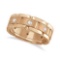 Mens Wide Band Diamond Eternity Wedding Ring 18kt Rose Gold (0.40ct)