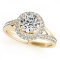 CERTIFIED 18K YELLOW GOLD 0.97 CT G-H/VS-SI1 DIAMOND HALO ENGAGEMENT RING