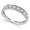 Vintage Style Diamond Wedding Ring Band Half-Way 14k White Gold 0.55ct