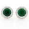 5 1/4 CARAT ENHANCED GENUINE EMERALD & 1/4 CARAT (40 PCS) CREATED WHITE SAPPHIRE 925 STERLING SILVER