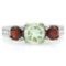 GREEN AMETHYST & 2 1/2 CARAT GARNET 925 STERLING SILVER RING