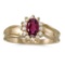 Certified 14k Yellow Gold Oval Rhodolite Garnet And Diamond Ring 0.63 CTW