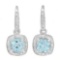 1 1/3 CARAT BABY SWISS BLUE TOPAZ & DIAMOND 925 STERLING SILVER EARRINGS