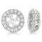 Vintage Round Cut Diamond Earring Jackets 14k White Gold (0.30ct)